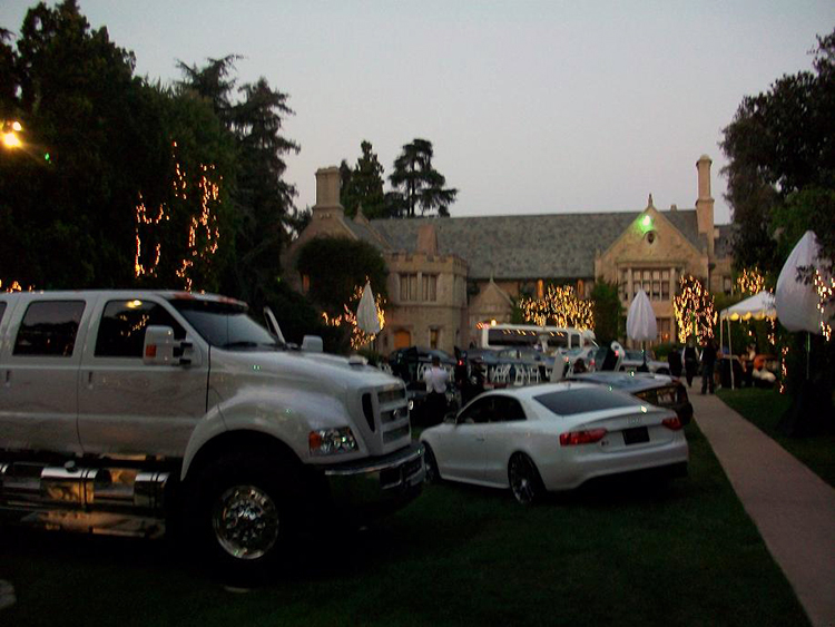 2009 Playboy Mansion at dusk with lights