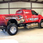 Jack Links Extreme Pickup- exterior side view, in the shop