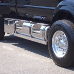 2013 F650 side view of gas tanks