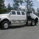 White six door pickup